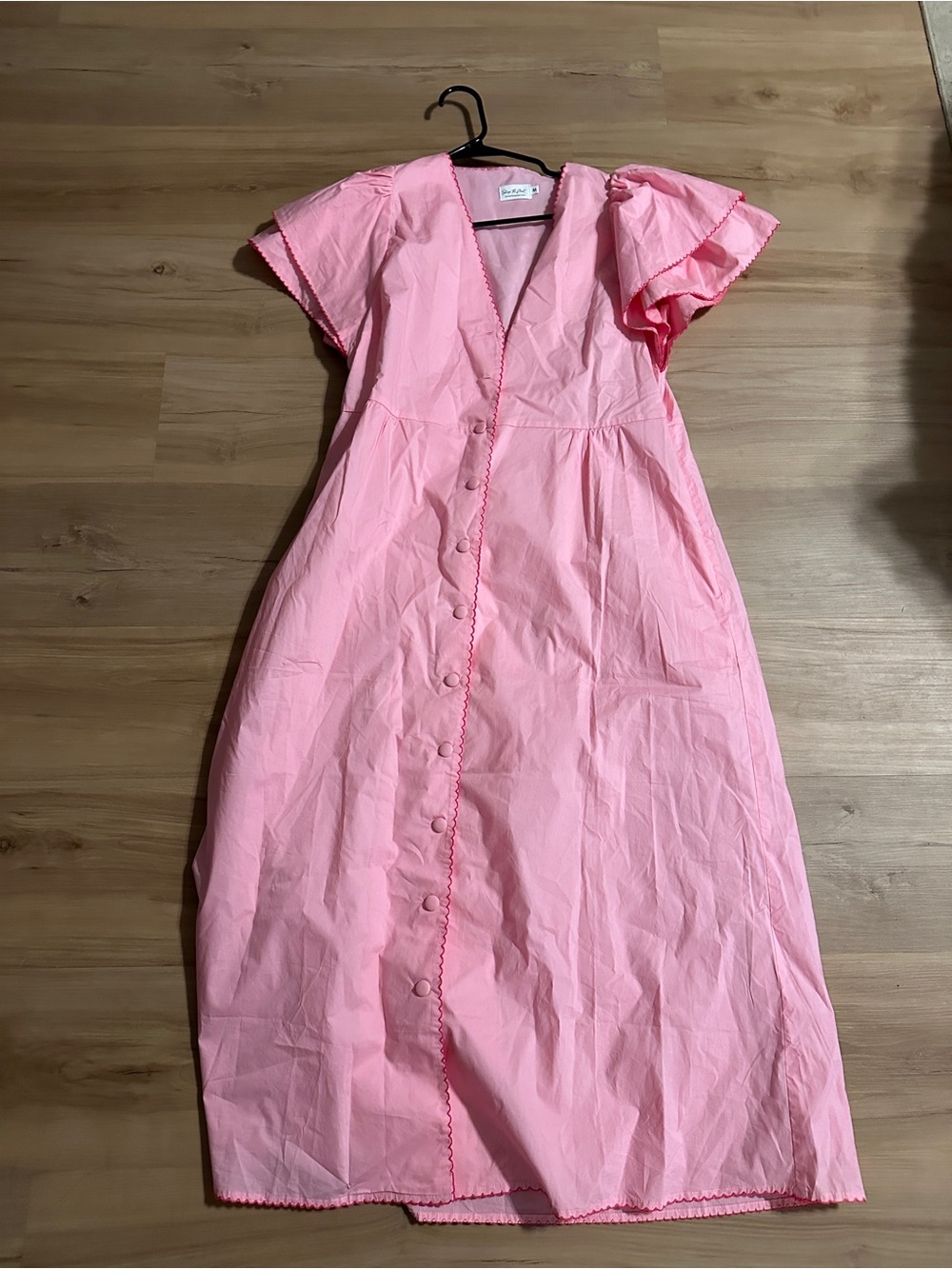 Shop the Mint Pink Maxi Dress with Button Front